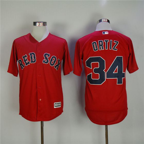 Men Boston Red Sox #34 David Ortiz Red Game MLB Jerseys->boston red sox->MLB Jersey